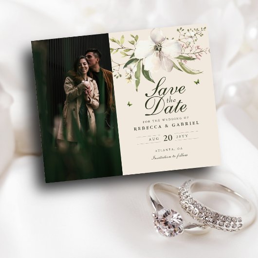 Budget Elegante Waterverf Floral Save the Date Pic Flyer