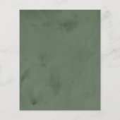 Budget Elegante Waterverf Winter Groen Bruiloft (Achterkant)