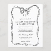 Budget Elegante Zwart & Wit Bow Uitnodiging Flyer (Voorkant)