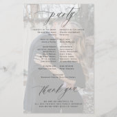 Budget elegante zwart wit foto bruiloft programma (Achterkant)