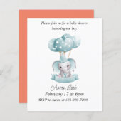 Budget Elephant Blue Baby Boy Shower (Voorkant / Achterkant)