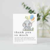 BUDGET Elephant Boy Baby shower Blue Hartelijk dan (Staand voorkant)