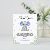 Budget Elephant Boy Baby shower Carte de remerciem (Debout devant)