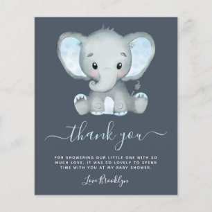 BUDGET Elephant Boy Baby shower Carte de remerciem
