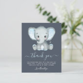 BUDGET Elephant Boy Baby shower Dank je wel (Staand voorkant)