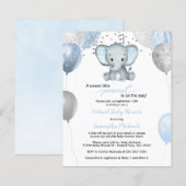 Budget Elephant Boy-ballonnen Virtueel Baby shower (Voorkant / Achterkant)