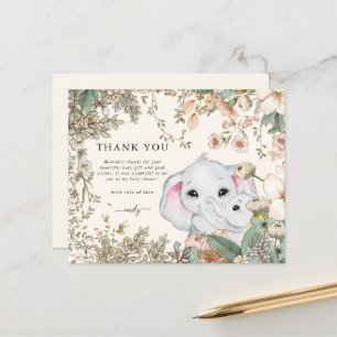 Budget Elephant Cream Baby shower Dank u