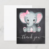 BUDGET Elephant Girl Baby shower Hartelijk dank (Voorkant / Achterkant)