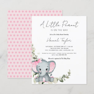 Budget Elephant Girl Baby shower Invitation