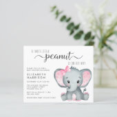 Budget Elephant Girl Baby shower Invitation (Staand voorkant)