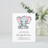 BUDGET Elephant Girl Photo Baby shower Invitation (Staand voorkant)