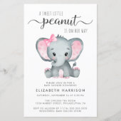 Budget Elephant Pink Baby shower Uitnodiging (Voorkant)
