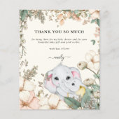 Budget Elephants Cream Baby shower Dank u (Voorkant)