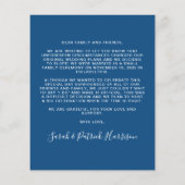Budget Elopement Foto Blue Wedding Announding (Achterkant)