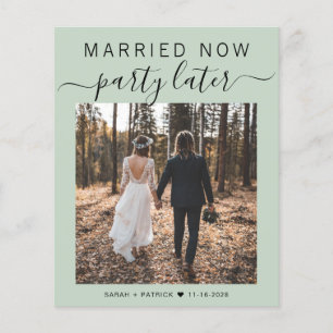 Budget Elopement Foto Sage Wedding Announding