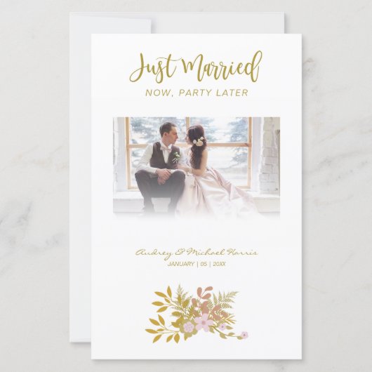 Budget Elopement Foto Wedding Elegant Floral  (Voorkant)