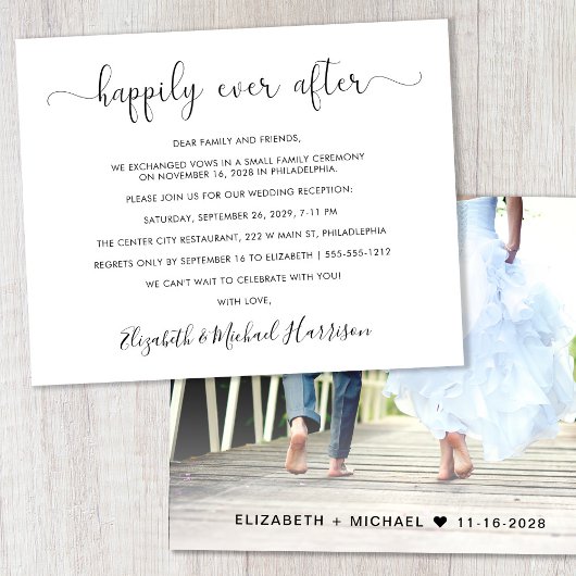 Budget Elopement Wedding Reception Foto