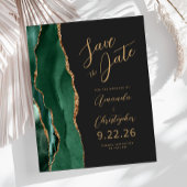Budget Emerald Gold Agate Script Sla de datum op
