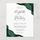 Budget Emerald Green Agate Corners Wedding Invite (Voorkant)