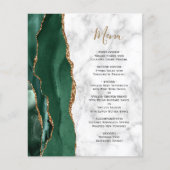 Budget Emerald Green Agate Marbre Mariage Menu (Devant)