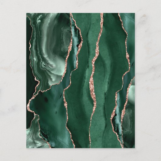 Budget Emerald Green Agate Roos Gold Wedding (Achterkant)