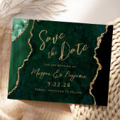 Budget Emerald Green Agate Wedding Save the Date