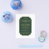 BUDGET Emerald Green Gold MONOCHROME Weddenschap P Flyer (Enkel)