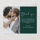 Budget Emerald Green Mariage Carte photo de Merci (Devant)