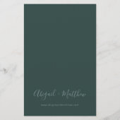 Budget Emerald Green Minimalist Wedding Invitation (Achterkant)