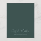 Budget Emerald Green Minimalist Wedding Invitation Flyer (Achterkant)