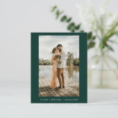 Budget Emerald Green Minimalistische Fotobruiloft (Staand voorkant)