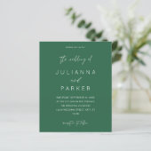 Budget Emerald Green MOD Calligraphy Wedding (Staand voorkant)