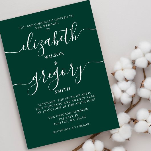 Budget Emerald Green Modern Wedding