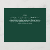 BUDGET Emerald Green Monochrome Tekst Flyer (Achterkant)