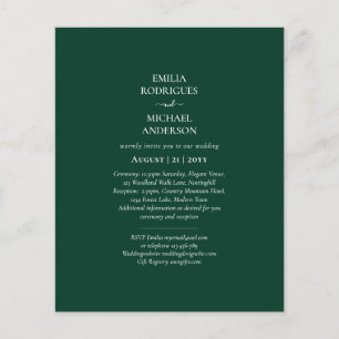 BUDGET Emerald Green Monochrome Weddenschap Flyer