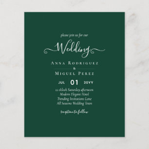 BUDGET Emerald Green Monochrome Weddenschap Flyer