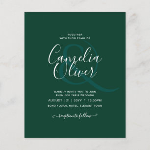 BUDGET Emerald Green Monochrome Weddenschap Flyer
