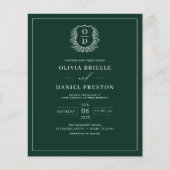 Budget Emerald Green Monogram Weddenschap (Voorkant)