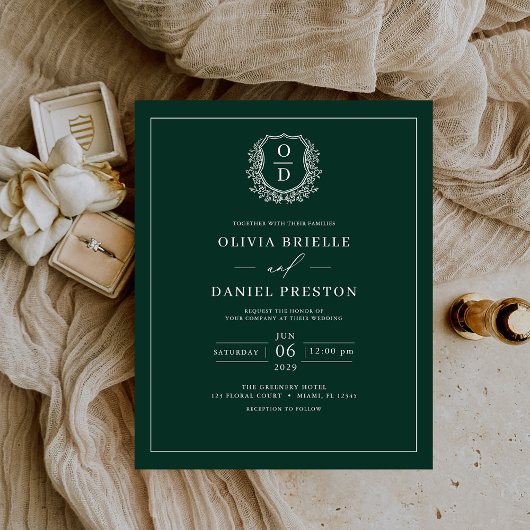 Budget Emerald Green Monogram Weddenschap