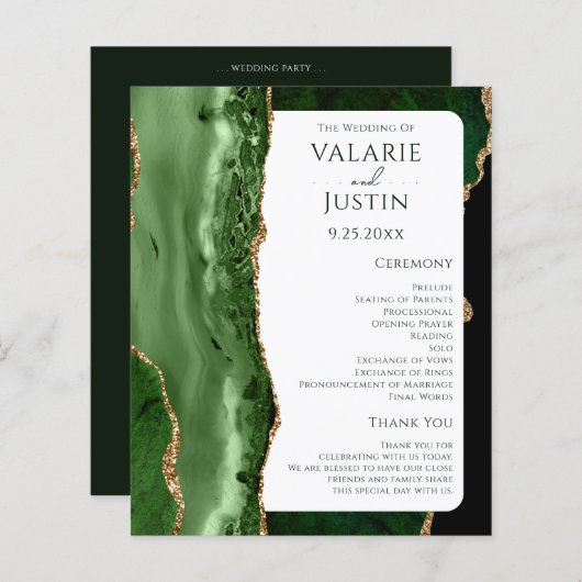 Budget Emerald Green Parties scintillant programme (Devant / Derrière)