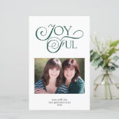Budget Emerald Green Pattern Joyful Holiday Foto (Staand voorkant)