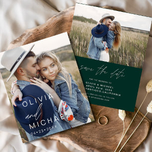 Budget Emerald Green Save the Date Foto