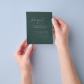Budget Emerald Green Simple Wedding Flyer (Hand)