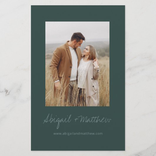 Budget Emerald Green Simple Wedding Uitnodiging Flyer (Achterkant)