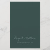 Budget Emerald Green Simple Wedding Uitnodiging Flyer (Achterkant)