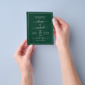 Budget Emerald Green Wedding Modern Typography Fly Flyer (Hand)