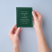 Budget Emerald Green Wedding Modern Typography Fly Flyer (Hand)