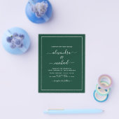 Budget Emerald Green Wedding Modern Typography Fly Flyer (Enkel)