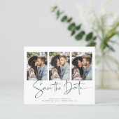 Budget Emerald Green Wedding Save the Date (Staand voorkant)