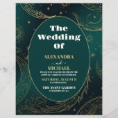 Budget Emerald Groen Goud Hemelse Bruiloft Flyer (Voorkant)